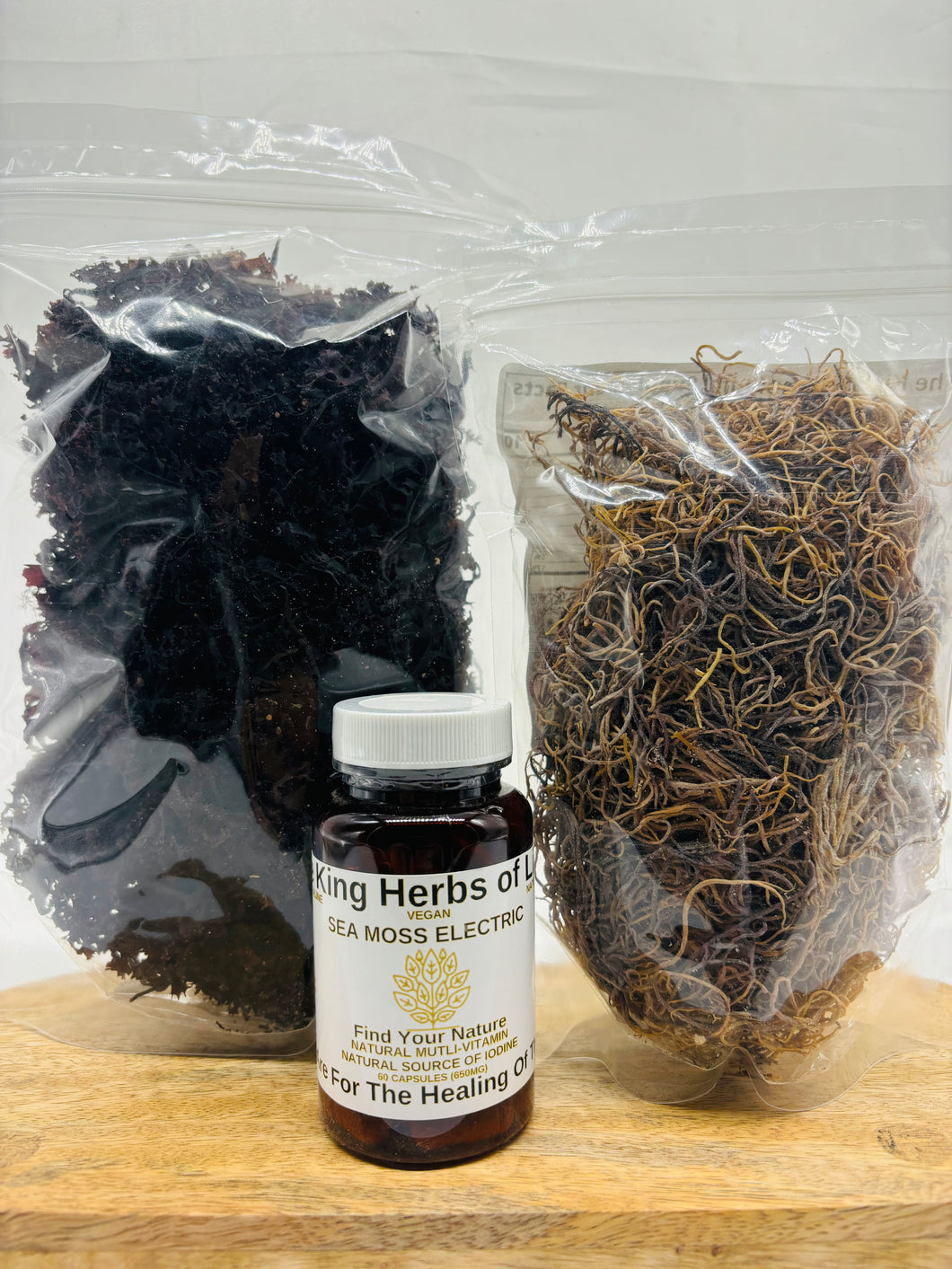 Full Spectrum Honduras Sea Moss + Purple Chondrus Crispis Sea Moss + Sea Moss Capsules Bromide Plus